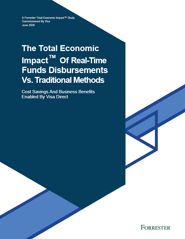Cover page of Forester economic impact study on The Total Economic Impact of Real-Time Funds Disbursements vs. Traditional Methods