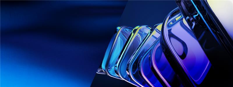 Abstract blue and purple glass shapes